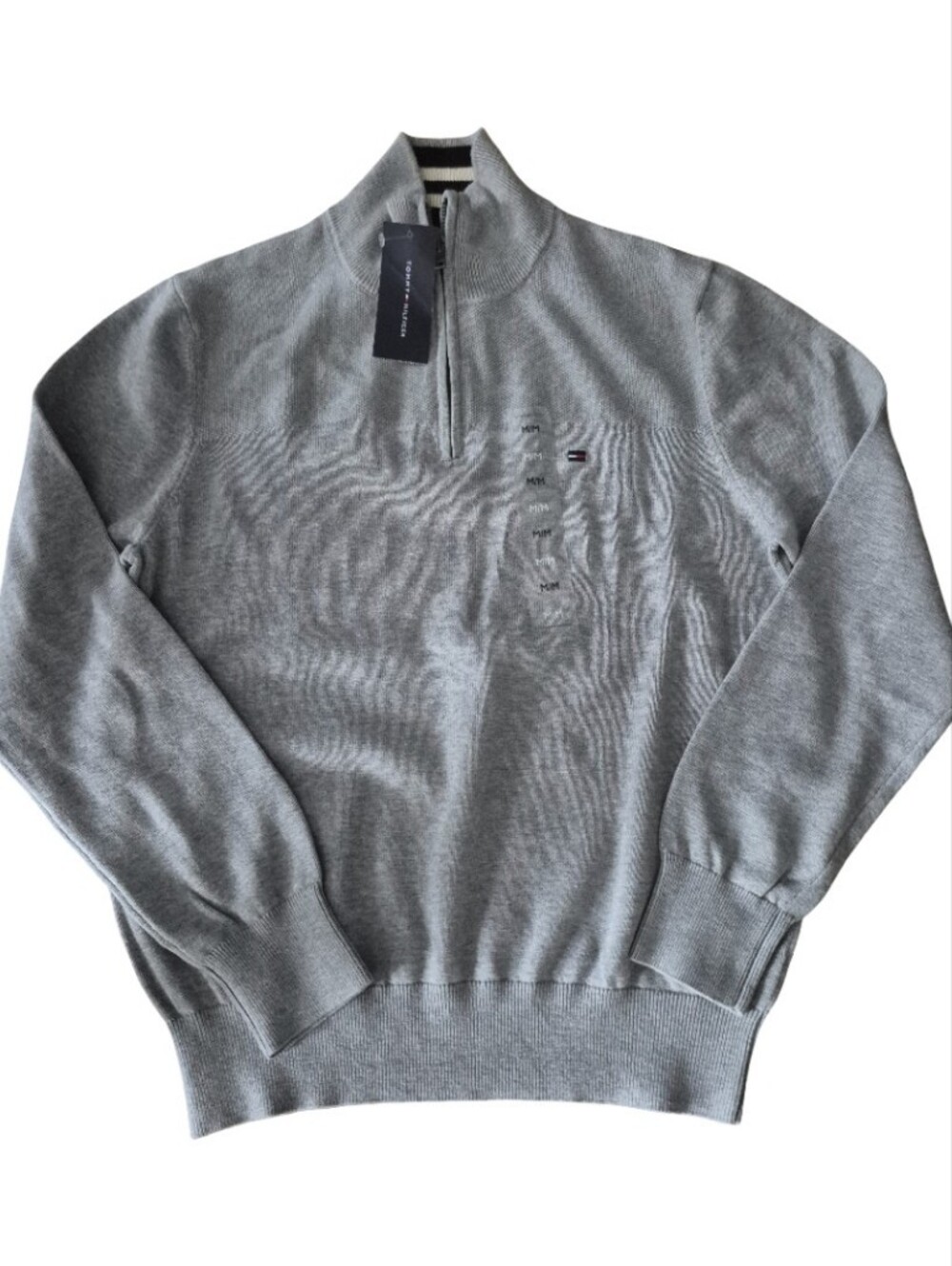 NWT Tommy Hilfiger Mens Size M quarter zip Pullover Sweater 100% Cotton